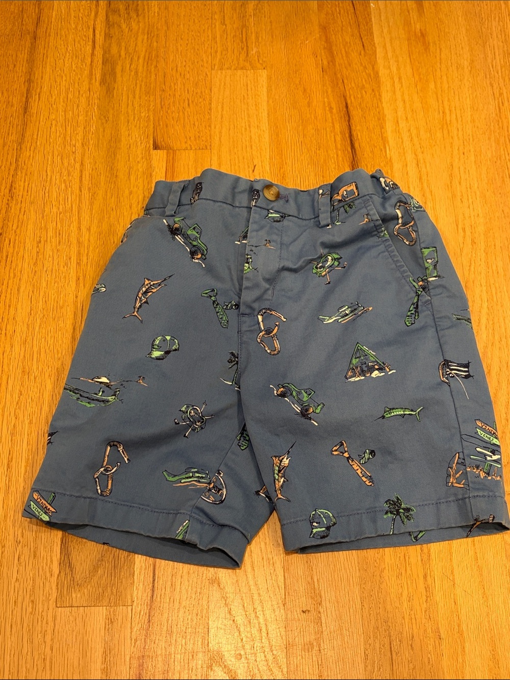 Vineyard Vines Blue Kids' Sea Print Shorts